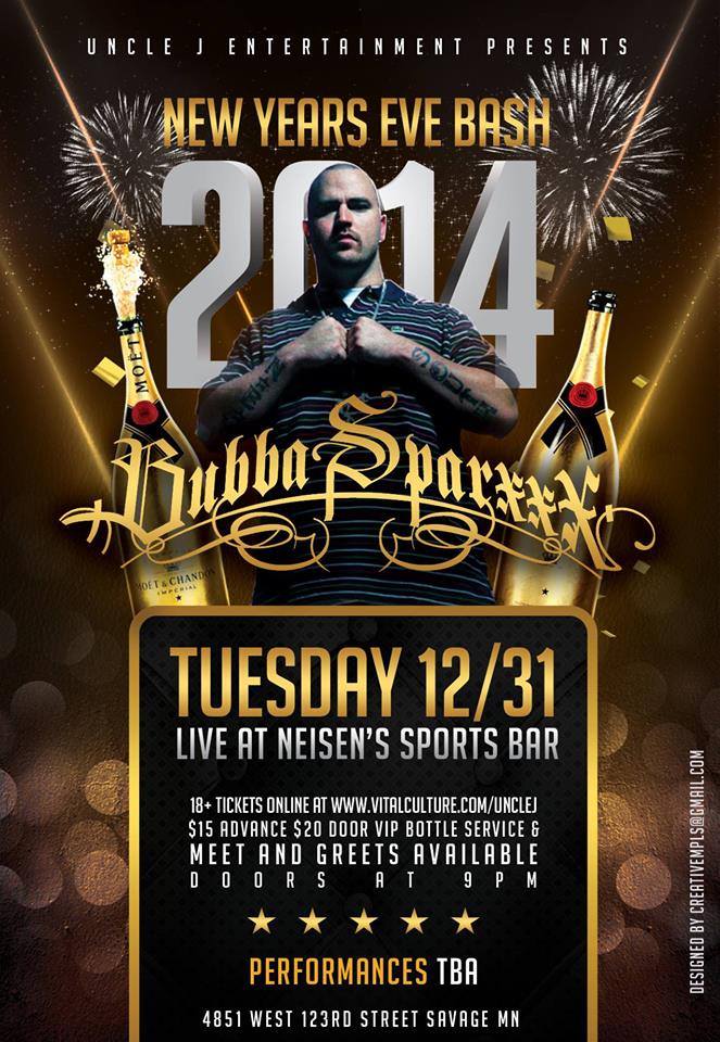 Join Dee Bomb with Bubba Sparxxx for New Year’s Eve.