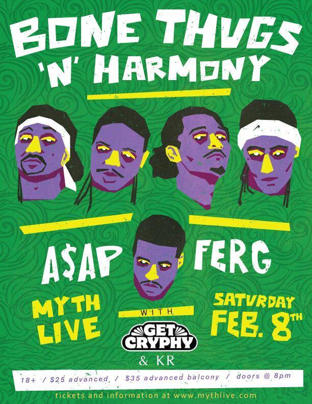 Bone Thugs & Harmony/A$AP Ferg featuring The Uncle J Squad 2/8/14 at The Myth