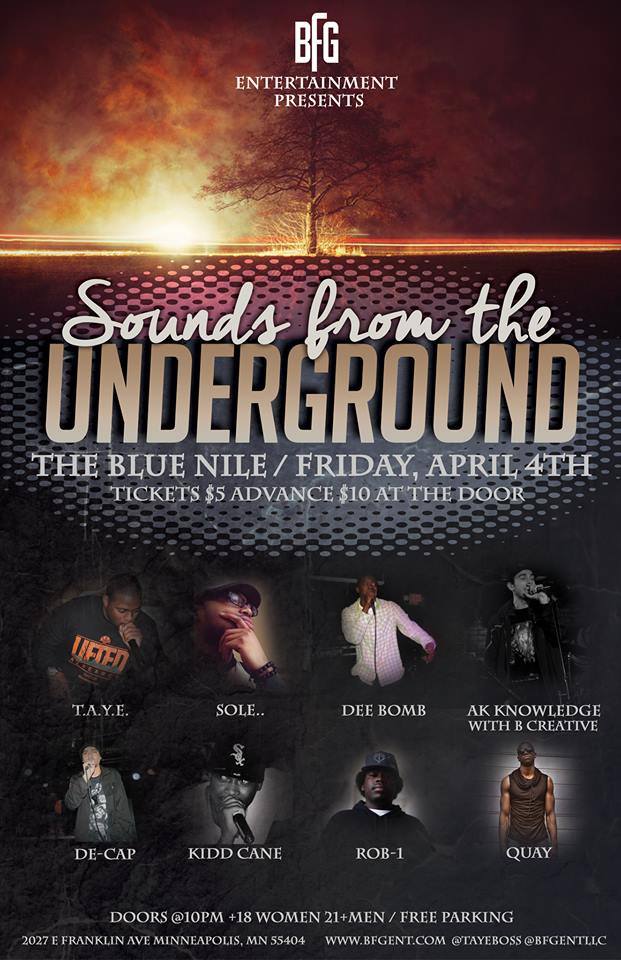 Dee Bomb Perform at The Blue Nile April 4th
