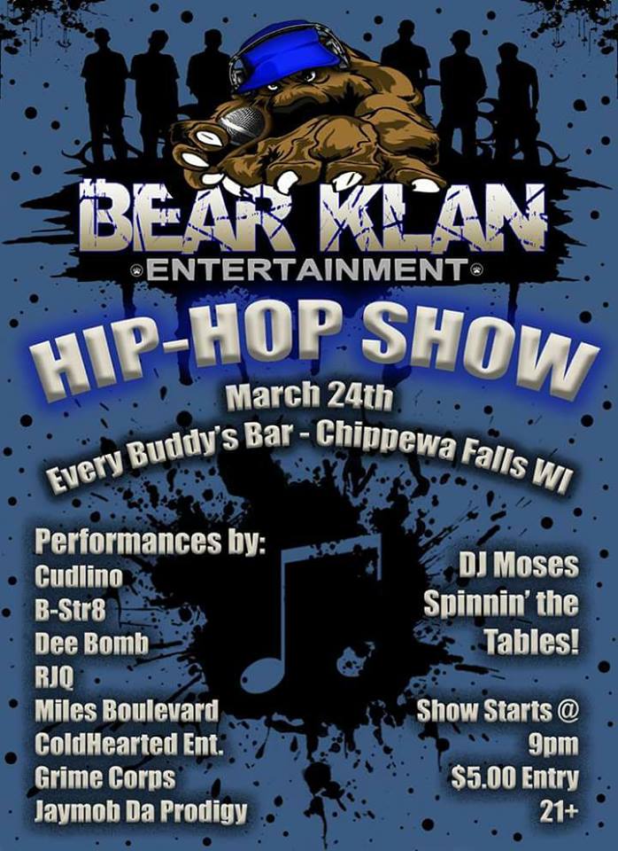 Dee Bomb joins Bear Klan Ent. Hip Hop Show in March