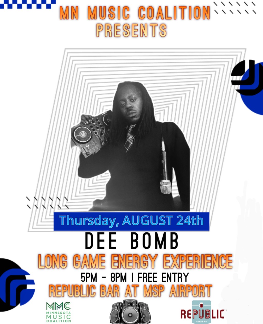 Dee Bomb Announced The “Long Game Energy Experience” on August 24th at the MSP Airport